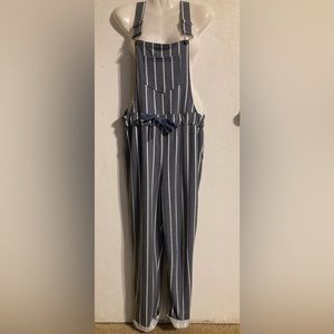 Cato size S blue striped lightweight romper stretch drawstring jumper